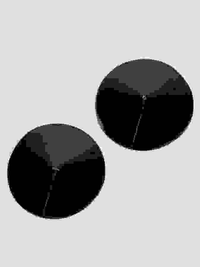 Lovehoney Oh! Round Wet Look Nipple Pasties, Black, hi-res